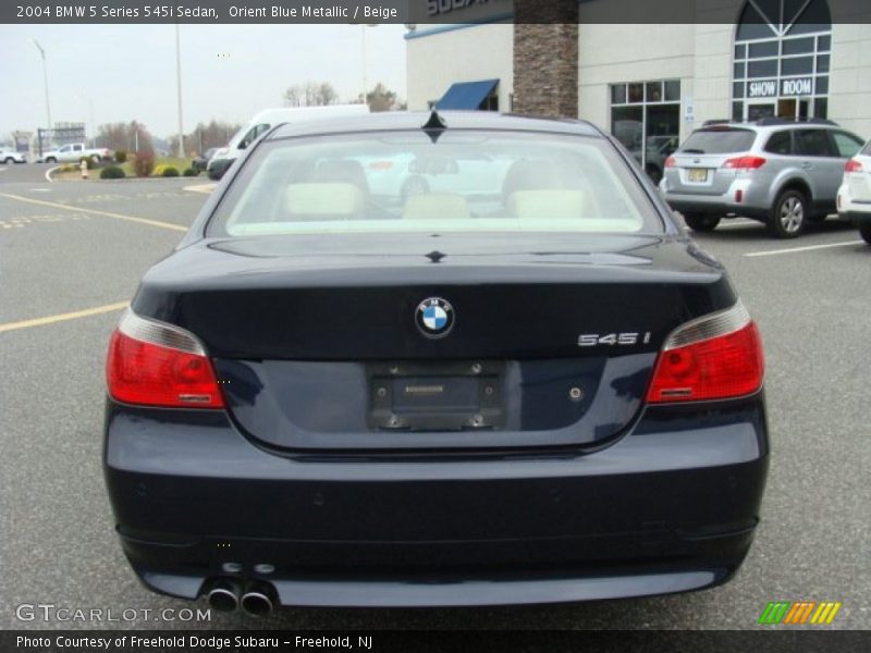 Orient Blue Metallic / Beige 2004 BMW 5 Series 545i Sedan