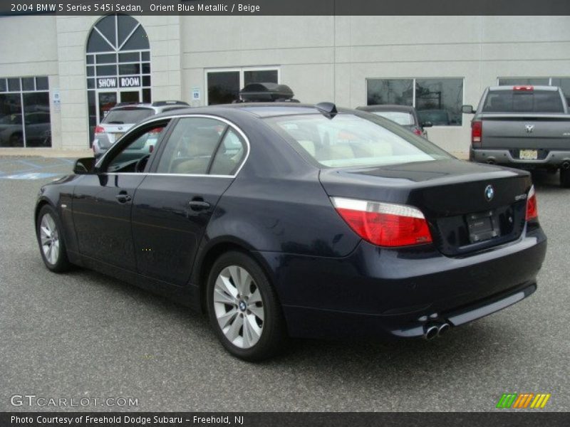 Orient Blue Metallic / Beige 2004 BMW 5 Series 545i Sedan