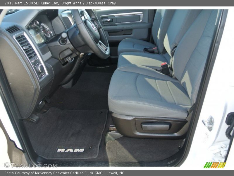 Bright White / Black/Diesel Gray 2013 Ram 1500 SLT Quad Cab