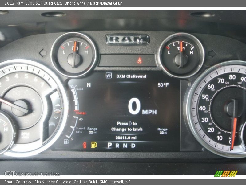 Bright White / Black/Diesel Gray 2013 Ram 1500 SLT Quad Cab