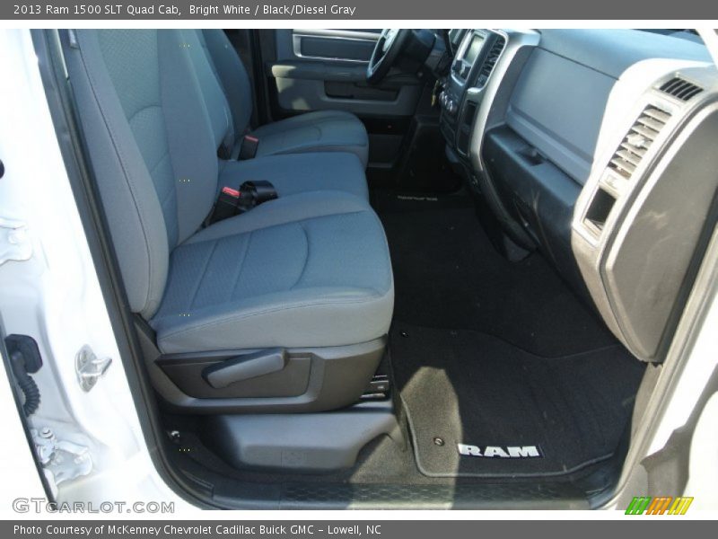 Bright White / Black/Diesel Gray 2013 Ram 1500 SLT Quad Cab