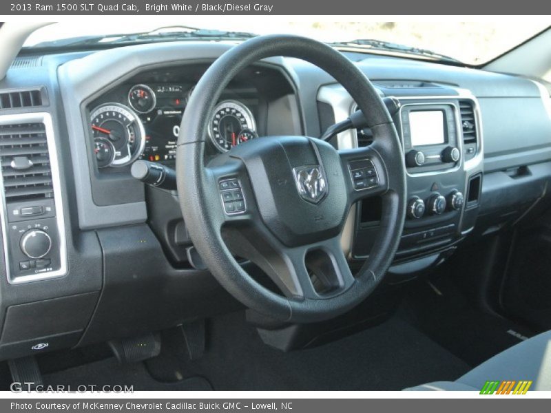 Bright White / Black/Diesel Gray 2013 Ram 1500 SLT Quad Cab