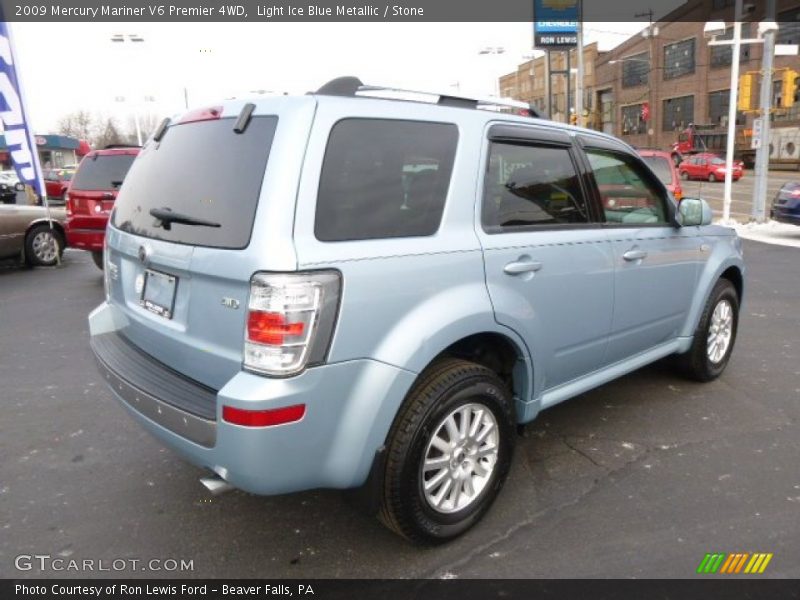 Light Ice Blue Metallic / Stone 2009 Mercury Mariner V6 Premier 4WD