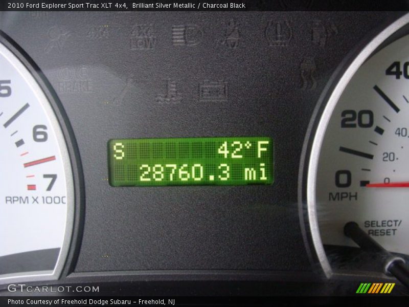 Brilliant Silver Metallic / Charcoal Black 2010 Ford Explorer Sport Trac XLT 4x4