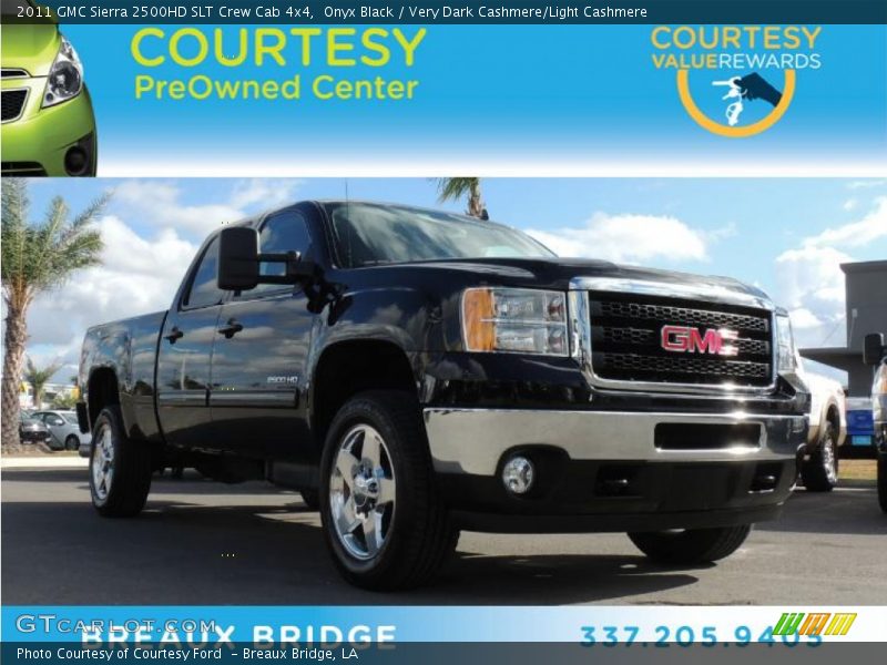 Onyx Black / Very Dark Cashmere/Light Cashmere 2011 GMC Sierra 2500HD SLT Crew Cab 4x4
