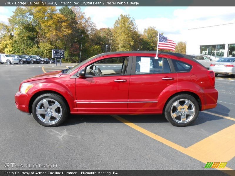 Inferno Red Crystal Pearl / Pastel Pebble Beige 2007 Dodge Caliber R/T AWD