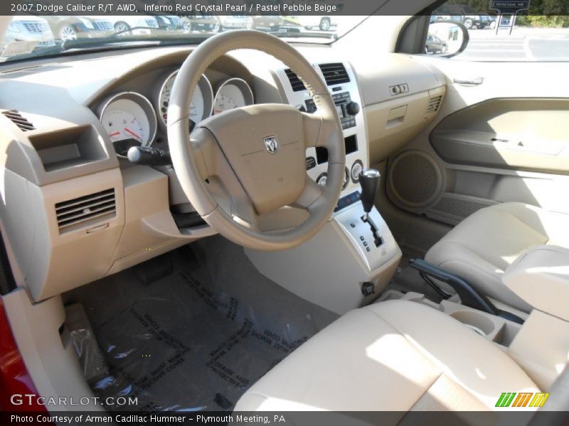 Inferno Red Crystal Pearl / Pastel Pebble Beige 2007 Dodge Caliber R/T AWD