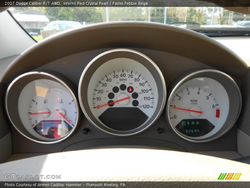 Inferno Red Crystal Pearl / Pastel Pebble Beige 2007 Dodge Caliber R/T AWD