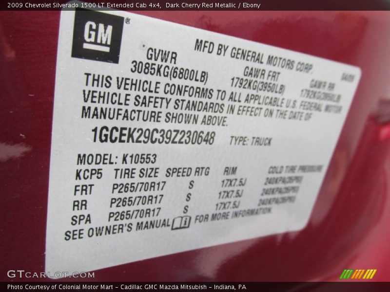 Dark Cherry Red Metallic / Ebony 2009 Chevrolet Silverado 1500 LT Extended Cab 4x4