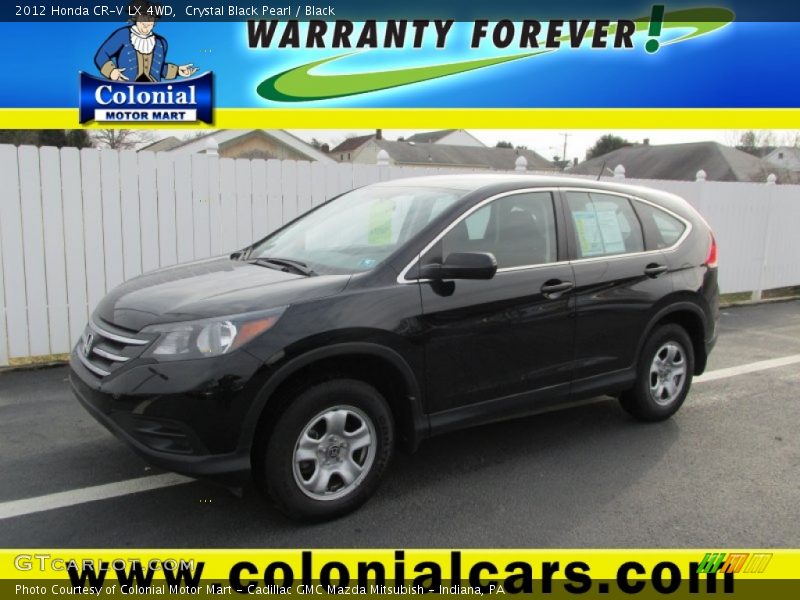 Crystal Black Pearl / Black 2012 Honda CR-V LX 4WD