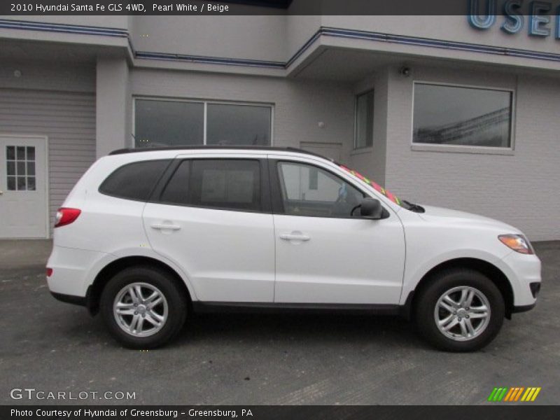 Pearl White / Beige 2010 Hyundai Santa Fe GLS 4WD