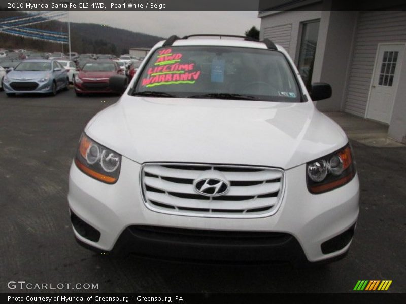 Pearl White / Beige 2010 Hyundai Santa Fe GLS 4WD