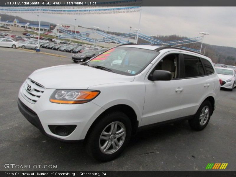 Pearl White / Beige 2010 Hyundai Santa Fe GLS 4WD