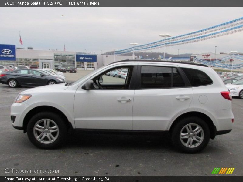 Pearl White / Beige 2010 Hyundai Santa Fe GLS 4WD
