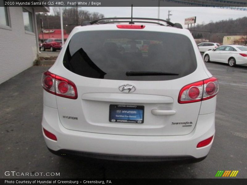 Pearl White / Beige 2010 Hyundai Santa Fe GLS 4WD