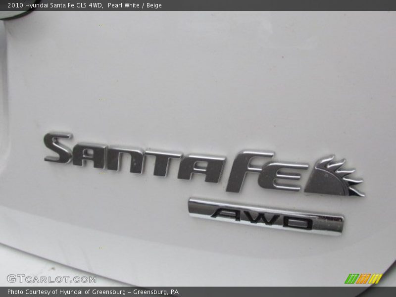 Pearl White / Beige 2010 Hyundai Santa Fe GLS 4WD