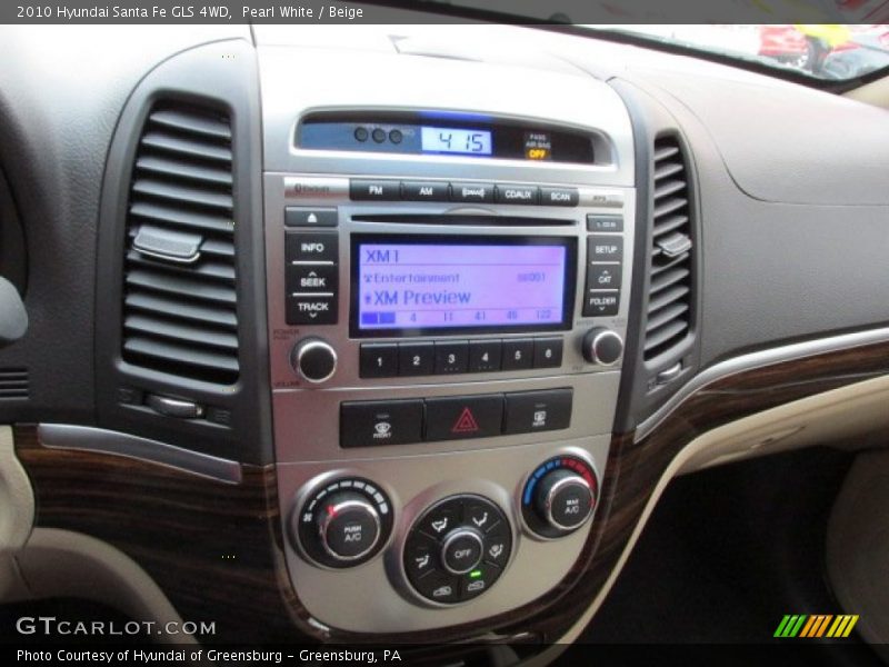 Pearl White / Beige 2010 Hyundai Santa Fe GLS 4WD