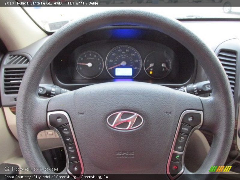 Pearl White / Beige 2010 Hyundai Santa Fe GLS 4WD
