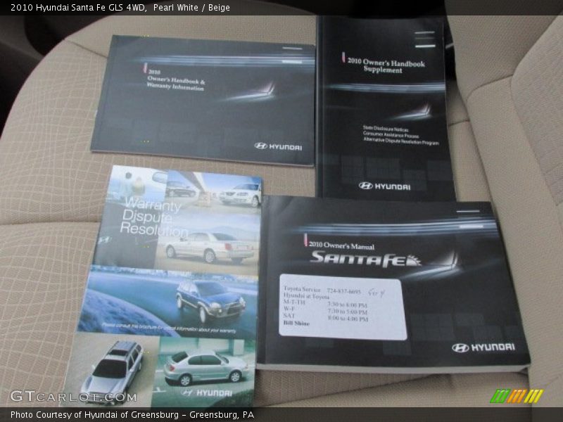 Pearl White / Beige 2010 Hyundai Santa Fe GLS 4WD