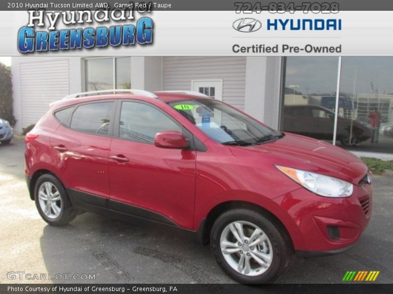 Garnet Red / Taupe 2010 Hyundai Tucson Limited AWD