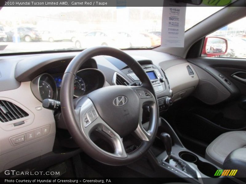 Garnet Red / Taupe 2010 Hyundai Tucson Limited AWD