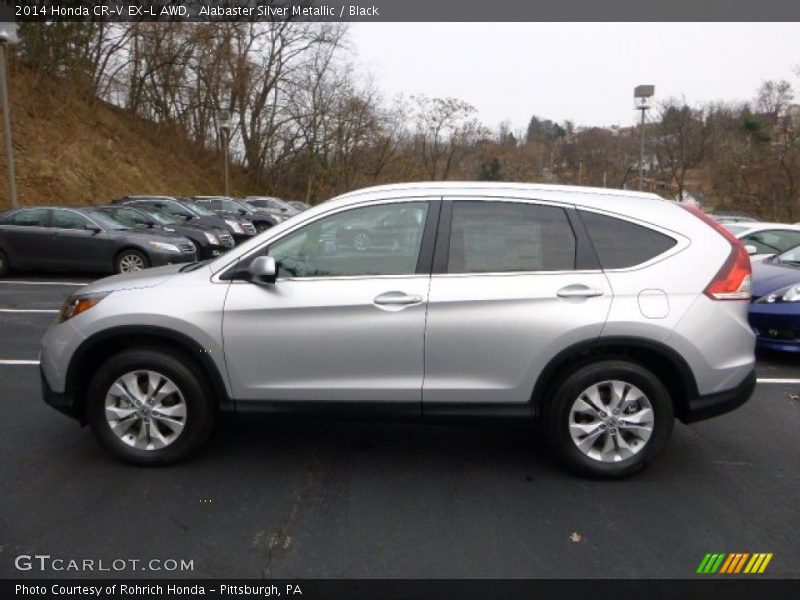 Alabaster Silver Metallic / Black 2014 Honda CR-V EX-L AWD