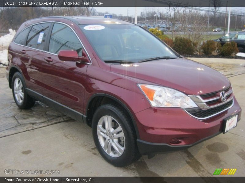 Tango Red Pearl / Gray 2011 Honda CR-V EX-L 4WD