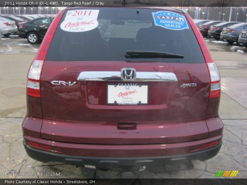Tango Red Pearl / Gray 2011 Honda CR-V EX-L 4WD
