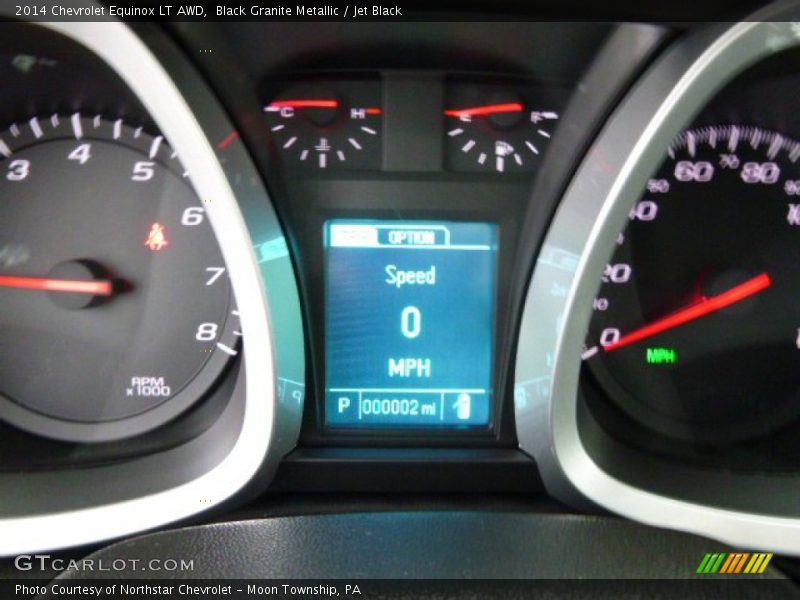 Black Granite Metallic / Jet Black 2014 Chevrolet Equinox LT AWD