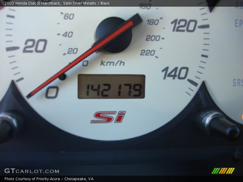 Satin Silver Metallic / Black 2003 Honda Civic Si Hatchback