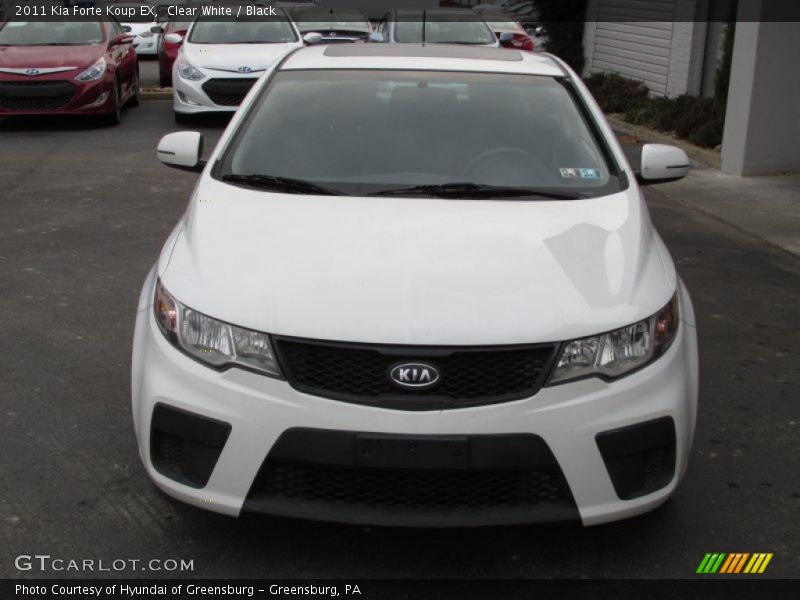 Clear White / Black 2011 Kia Forte Koup EX