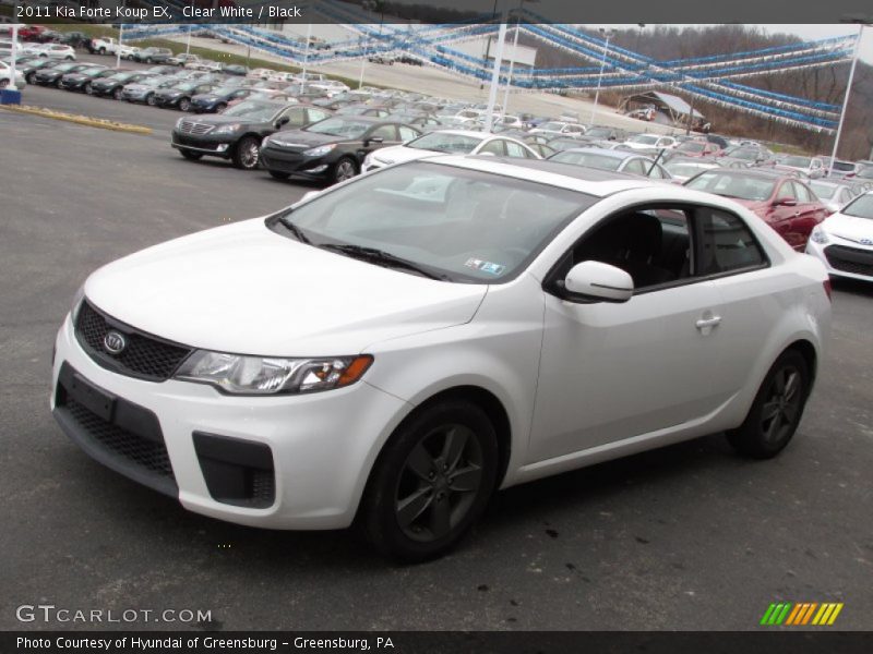 Clear White / Black 2011 Kia Forte Koup EX