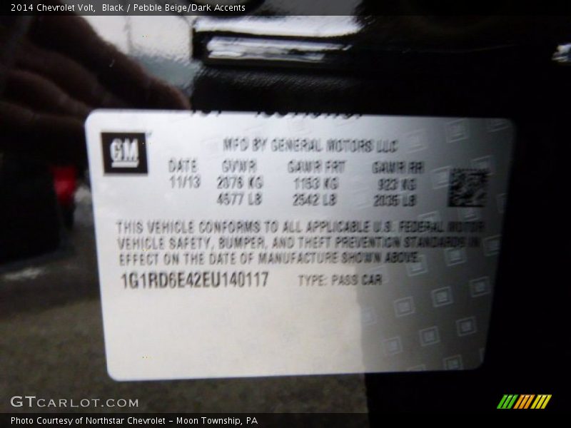 Black / Pebble Beige/Dark Accents 2014 Chevrolet Volt