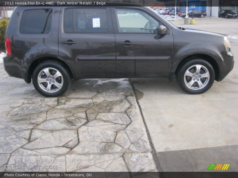 Dark Amber Metallic / Beige 2012 Honda Pilot EX-L 4WD