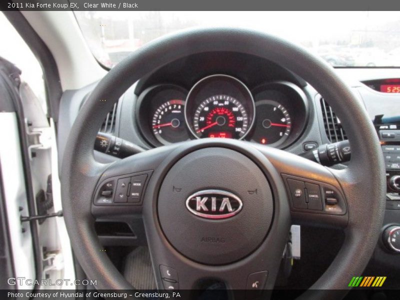 Clear White / Black 2011 Kia Forte Koup EX