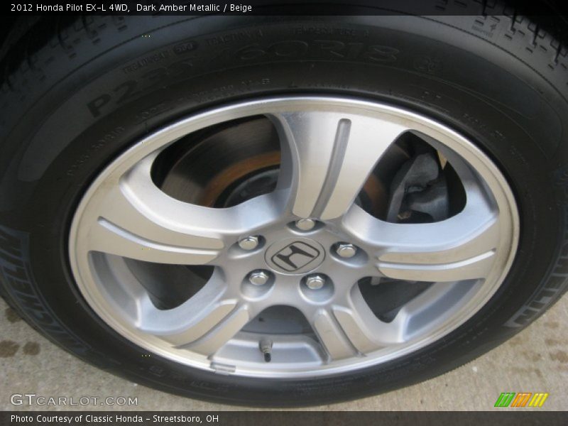 Dark Amber Metallic / Beige 2012 Honda Pilot EX-L 4WD
