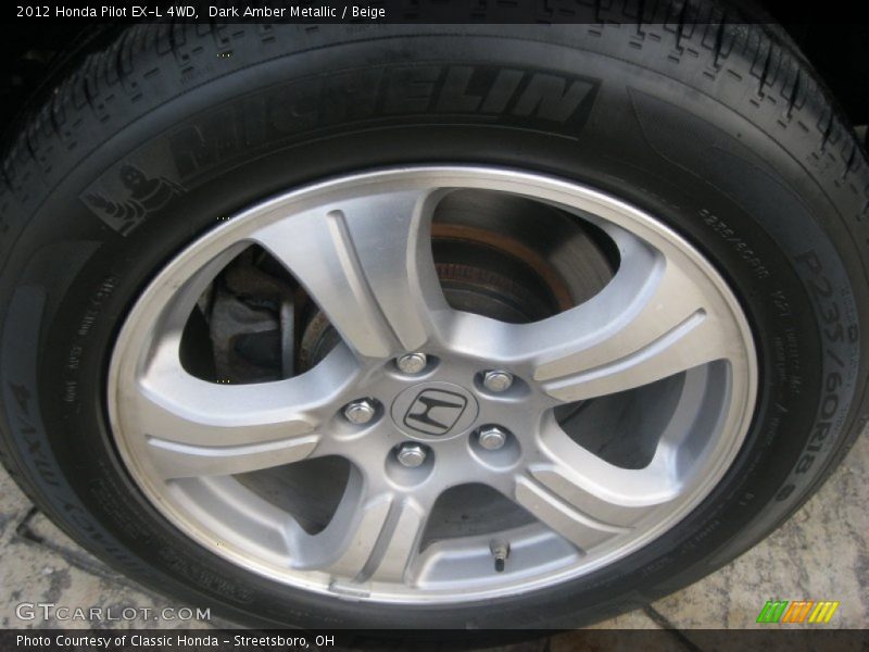 Dark Amber Metallic / Beige 2012 Honda Pilot EX-L 4WD