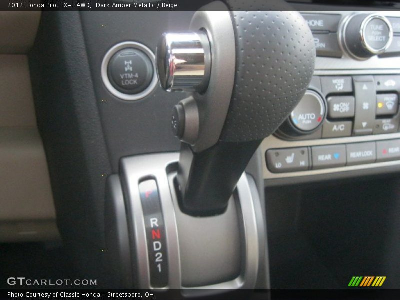 Dark Amber Metallic / Beige 2012 Honda Pilot EX-L 4WD