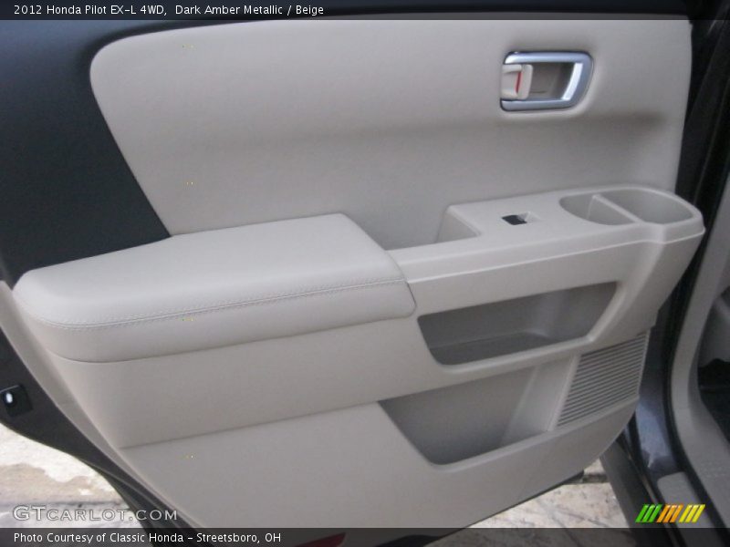 Dark Amber Metallic / Beige 2012 Honda Pilot EX-L 4WD