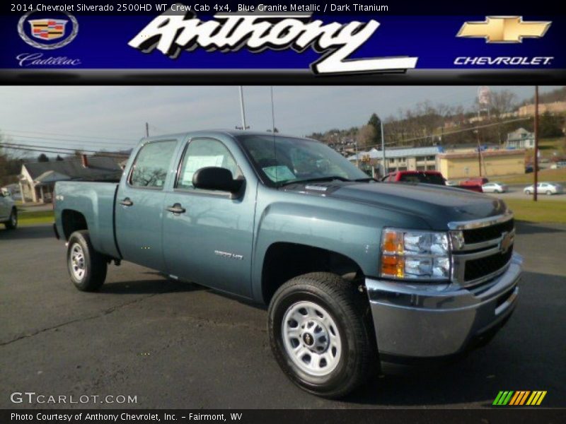 Blue Granite Metallic / Dark Titanium 2014 Chevrolet Silverado 2500HD WT Crew Cab 4x4