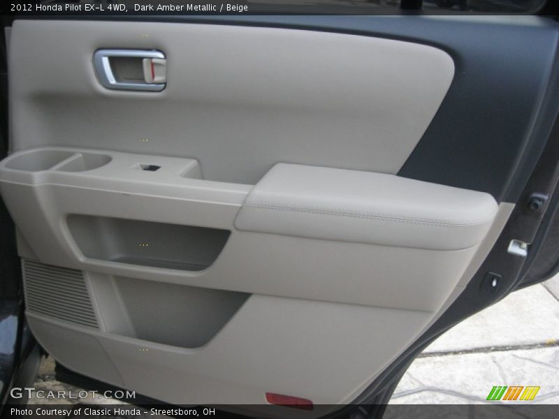 Dark Amber Metallic / Beige 2012 Honda Pilot EX-L 4WD