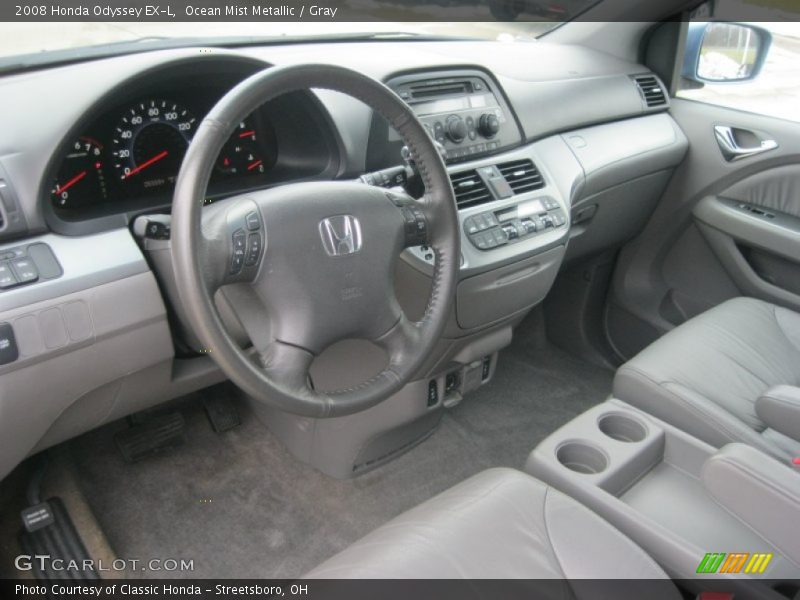 Ocean Mist Metallic / Gray 2008 Honda Odyssey EX-L