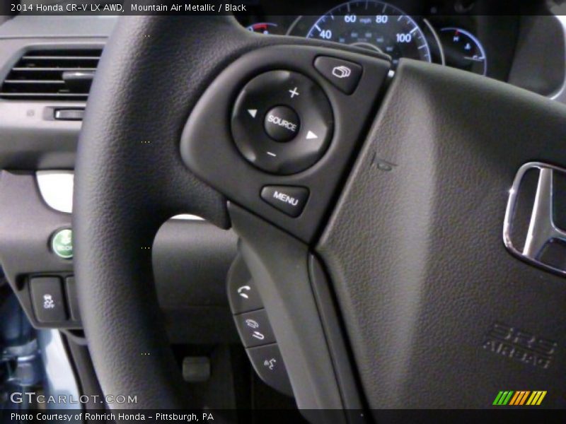 Mountain Air Metallic / Black 2014 Honda CR-V LX AWD