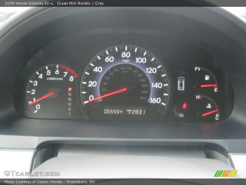 Ocean Mist Metallic / Gray 2008 Honda Odyssey EX-L
