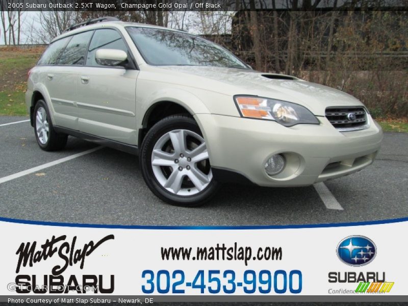 Champagne Gold Opal / Off Black 2005 Subaru Outback 2.5XT Wagon