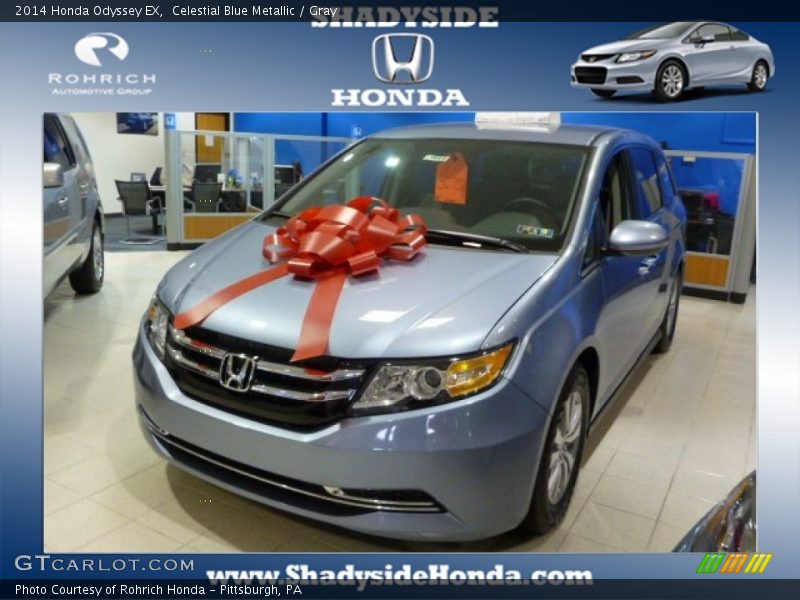 Celestial Blue Metallic / Gray 2014 Honda Odyssey EX