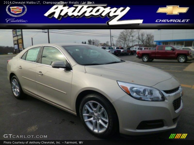 Champagne Silver Metallic / Jet Black 2014 Chevrolet Malibu LT