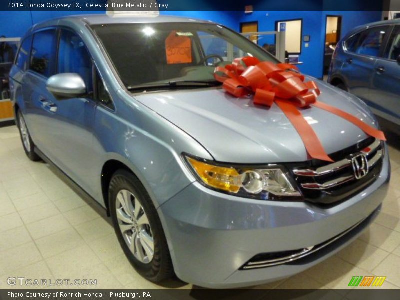 Celestial Blue Metallic / Gray 2014 Honda Odyssey EX