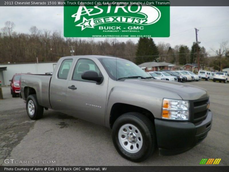 Graystone Metallic / Dark Titanium 2013 Chevrolet Silverado 1500 Work Truck Extended Cab 4x4