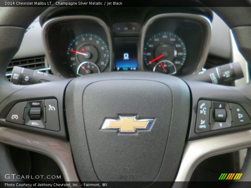 Champagne Silver Metallic / Jet Black 2014 Chevrolet Malibu LT
